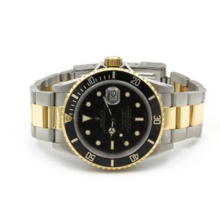 ROLEX SUBMARINER 18K SS TWO TONE OYSTER BLACK DIAL DIVER WATCH CHRONOMETER 7292 2