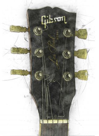 Gibson Les Paul Full Colour Canvas Or Poster Slash Jimmy Page Led Zep 3 Sizes