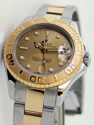 Rolex Yachtmaster Champagne Dial Gold & Steel 68623 Midsize 35mm - Watch Chest
