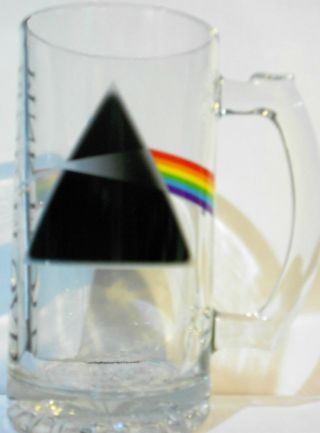 Pink Floyd Dark Side Of The Moon D.  S.  O.  M.  Logo Heavy Glass Stein Mug 24 Oz.