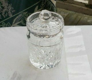Vintage 4 " Waterford Crystal Glass Jelly Jam Jar Condiment Server Waffle Nr