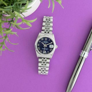 Rolex Women ' s Datejust 31 78274 Wristwatch - Purple Roman Diamonds VI,  Jubilee 2