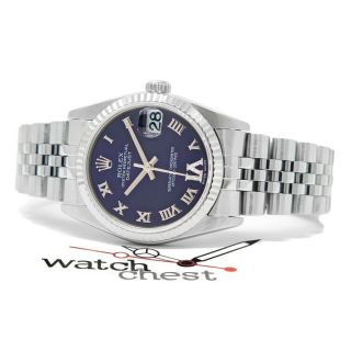 Rolex Women ' s Datejust 31 78274 Wristwatch - Purple Roman Diamonds VI,  Jubilee 3