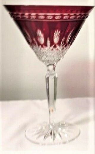 Waterford " Clarendon - Ruby " - Martini Glass 7 1/8 " - - 2 Available - -