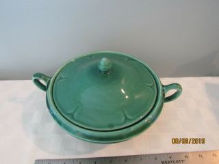Vintage W S George Green Green Casserole Dish Petalware