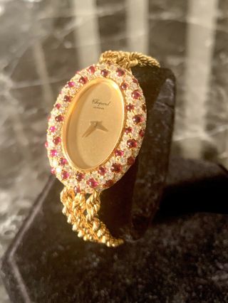 Chopard 18k Yellow Gold Vvs Diamonds D Color Burmese Rubies Watch Deals