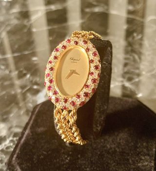 Chopard 18k Yellow Gold VVS Diamonds D Color Burmese Rubies Watch Deals 3