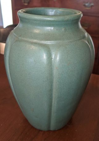 Zanesville Stoneware American Art Pottery Matte Green Vase 795 Arts & Crafts 2