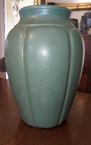Zanesville Stoneware American Art Pottery Matte Green Vase 795 Arts & Crafts 3