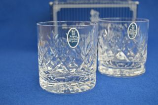 A Royal Doulton Georgian Whisky Rummers - Crystal Glass Tumblers