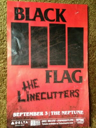 Black Flag,  The Linecutters 11x17 Poster Seattle2019 Hardcore Punk Rock