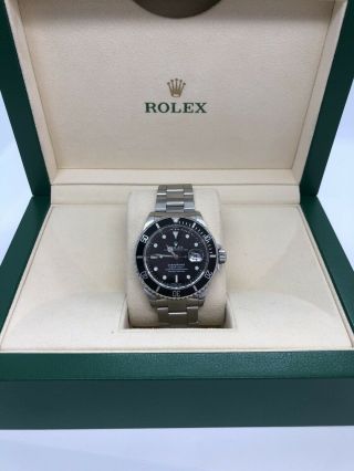 Year 1999 Rolex Submariner Stainless Steel Black 40mm Date Watch