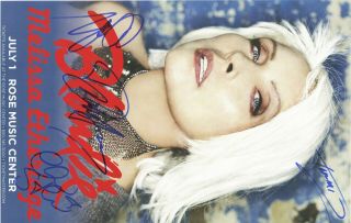 Blondie autographed concert poster 2015 Clem Burke,  Debbie Harry,  Chris Stein 2