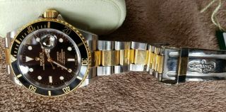 Rolex Submariner 16613 No Holes - 18K Yellow Gold/Steel - Black Dial - 2