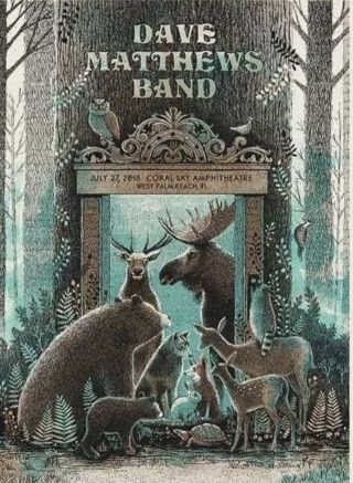 Dave Matthews Band Poster West Palm Beach 7/27/2018 Methane 94 Of 900