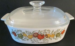 Corning Ware A - 2 - B Spice Of Life " La Marjolaine 2 Qt Casserole Dish With Lid