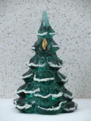 Fenton 6.  25 " Spruce Green Christmas Tree With Snow And Gold Partridge Bird Logo