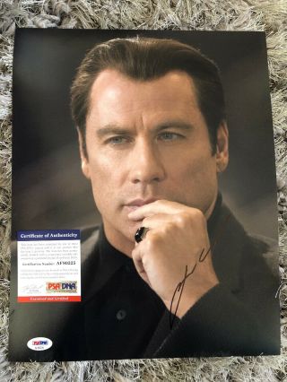 John Travolta Signed Pulp Fiction Authentic Autographed 11x14 Photo Psa/dna