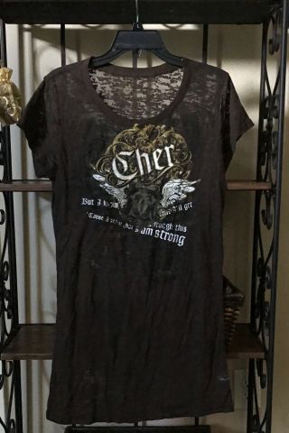 Cher Believe Xl Sleep Shirt Runs Small Never Worn Nwot Brown Sheer