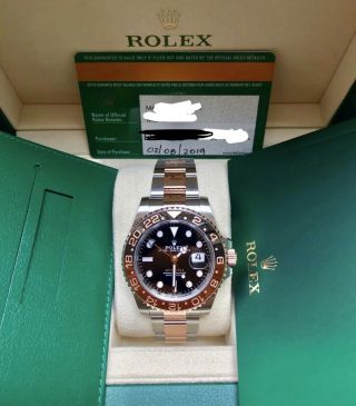 Rolex Gmt - Master Ii Root Beer 126711chnr Watch 18k Rose W/box&papers 40mm