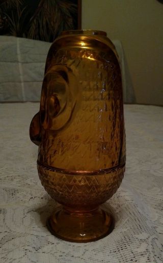 VIKING GLASS AMBER OWL FAIRY CANDLE LIGHT - CANDLE LAMP 3
