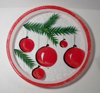 Kosta Boda Sweden 13 " Christmas Ornaments Glass Charger/plate Box