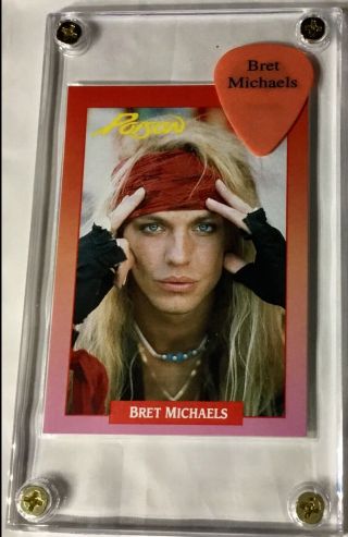 Special Poison Bret Michaels Tour Guitar Pick /trading Card 111 Display