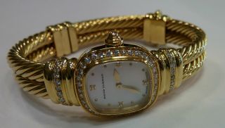 100 Authentic David Yurman Chelsea Solid 18k Yellow Gold Diamond Quartz Watch