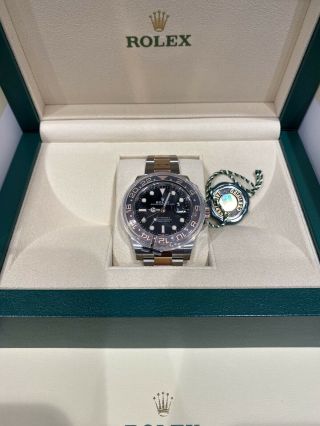 Rolex Gmt - Master Ii Root Beer Ceramic 18k Gold Steel Box/papers 126711chnr