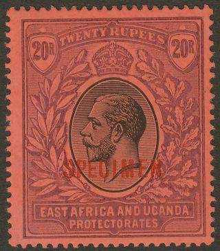 East Africa & Uganda 1912 Kgv 20r Black And Purple On Red Specimen Sg59s