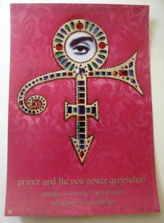 Prince Concert Poster Live 1993 Diamond And Pearls Tour 1st Press Bill Graham