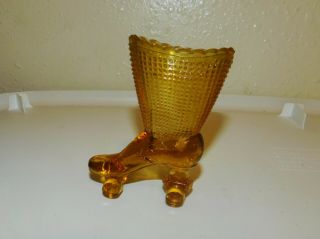 Fenton Hobnail Amber Glass Roller Skate Boot Shoe Collectible Cond.