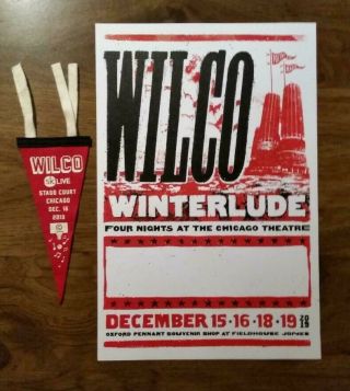 Wilco Winterlude 2019 Official Poster & Pennent Chicago Theater Jeff Tweedy