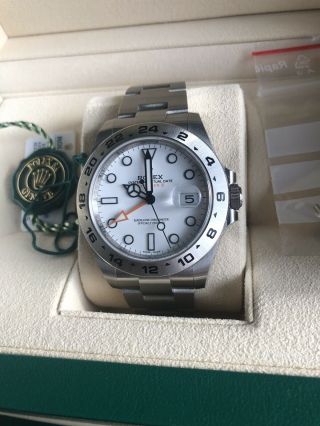 Rolex Explorer Ii 42mm Stainless Steel Polar White Dial 216570 Complete 2019