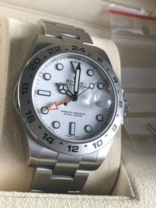 Rolex Explorer II 42mm Stainless Steel Polar White Dial 216570 Complete 2019 2