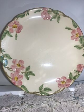Large Vintage Round Franciscan Ware Desert Rose Platter Chop Plate 14in Usa