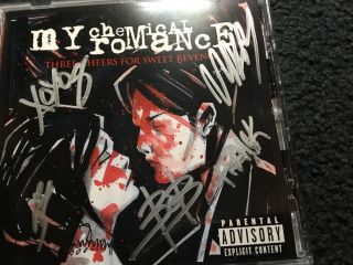 My Chemical Romance Autographed Signed Three Cheers For Sweet Revenge CD Gerard 2