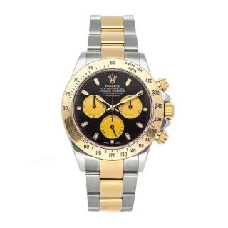 Rolex Daytona Auto Steel Yellow Gold Mens Oyster Bracelet Watch Chrono 116523