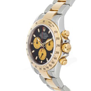 Rolex Daytona Auto Steel Yellow Gold Mens Oyster Bracelet Watch Chrono 116523 3