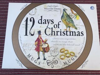 Williams Sonoma Twelve Days Of Christmas Mugs Set Of (6) Nib Holiday Dinner
