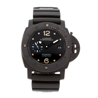 Panerai Luminor Submersible 1950 Auto 47mm Carbotech Mens Strap Watch Pam 616