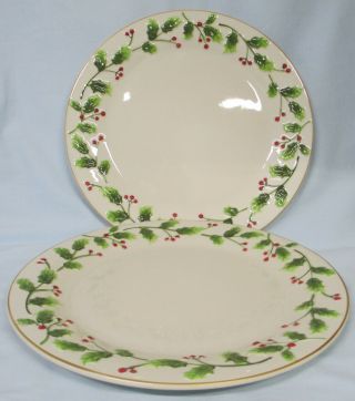 St Nicholas Square Jolly Holly Dinner Plate Set Of 2