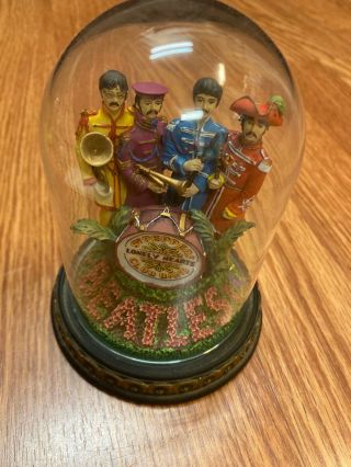 The Beatles Sgt.  Peppers Franklin Glass Dome Music Box W/ Numbered 1996