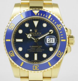 Rolex Oyster Perpetual Submariner 18k Yellow Gold 116618lb - Blue Dial (2017)