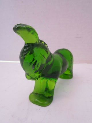 KANAWHA Green HAND CRAFTED GLASS Donkey Ass Figurine Paperweight 3