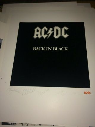 Acdc Back In Black Fine Art Print Lithograph Numbered W/coa Special Item