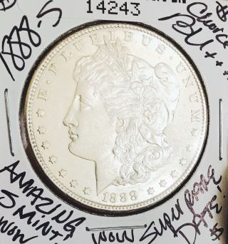 1888 S Morgan Choice Bu,  Ultra Scarce Date Rare S Wow Coin Nr 14243