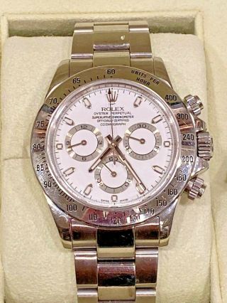 Rolex Daytona 116520 White Dial Ss / Ss Oyster Band W/ Box 2005 - 2006 D Serial