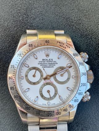 Rolex Daytona Cosmograph Stainless Steel 40mm Watch - White Dial - Box - Papers 3
