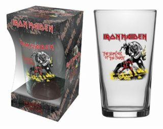 Iron Maiden - " Number Of The Beast - Beer Glass - Official Product - U.  K.  Seller